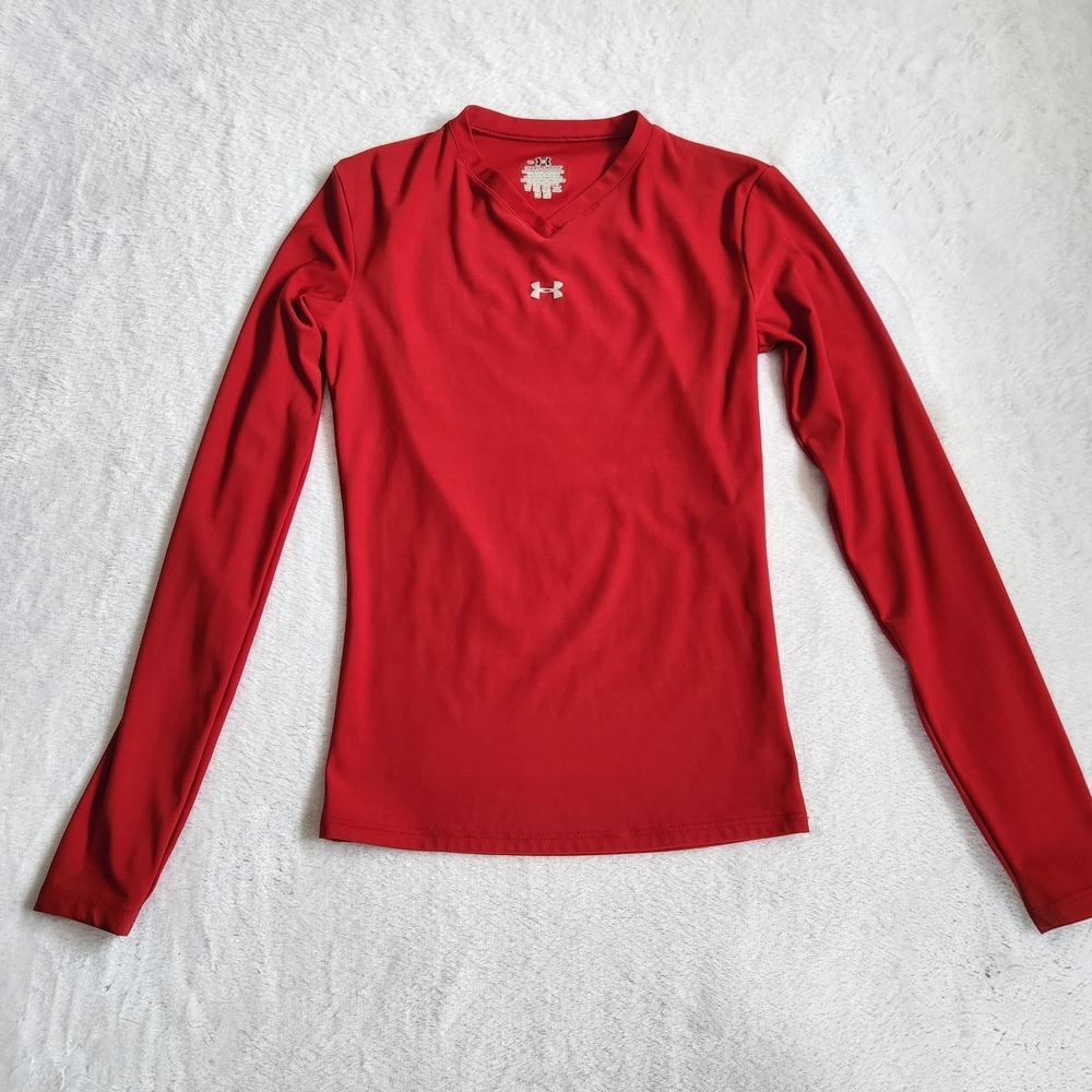 Under Armour Kid's Red Long Sleeve Top